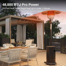 Bronze 48000 BTU Patio Heater With Round Table And Wheels