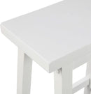 Solid Wood Saddle Seat Counter Height Bar Stool White 24 Inch Set Of 2