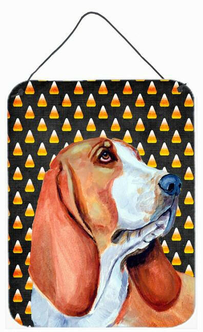 Basset Hound Candy Corn Halloween Portrait Wall or Door Hanging Prints