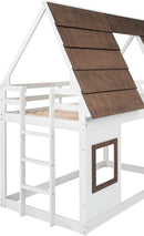Twin Over Twin Bunk Bed With Slide For Kids Room Ready