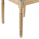 Set of 2 French Country Dining Chairs with Elegant Cane Backrest & Upholstered Seats in Slate Blue, Solid Rubberwood Frame