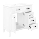 36' Bathroom Vanity with Sink Combo, White Bathroom Cabinet with Drawers, Solid Frame and MDF Board (Old Sku:JL000007AAK)