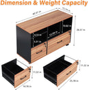 Wooden 2 Drawer File Cabinet Lockable Rolling with Adjustable Shelves Rustic Brown and Black