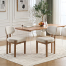 Wooden Dining Chairs Set of 2, Modern Fabric Upholstered Dining Room Chair Kitchen Chairs, Farmhouse Dinner Chair for Kitchen Dining Room
