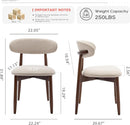 Beige Upholstered Contemporary Wood Dining Chair Set