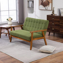 Mid-Century Modern Solid Loveseat Sofa Upholstered Linen Loveseat, 2-Seat Upholstered Loveseat Sofa Modern Couch