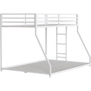 Adam Sturdy Twin Over Full Metal Bunk White for Kids and Adult, Low Profile and Easy Climbing with Stable Ladder