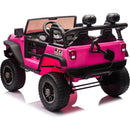 24V Two-Seater Kids Ride On Truck Car W/Parents Control,200wx2,Seat width 20.28in,Four-wheel Suspension,LED Lights,Music,MP3,Bluetooth,Two independent seat belts,Suitable for off-road For Kids Aged 3+