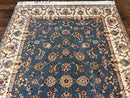 Sino Persian Rug 4x6, Very Fine Oriental Carpet, Handmade Rug 4 x 6, Floral Allover Vintage Traditional Wool & Silk Highlights, 200 KPSI