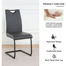 Modern Charcoal PU dining chair living room chair upholstered chair, black metal chair leg design, kitchen, living room, bedroom, dining room side chair (Set of 4)