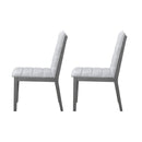 Oak Gray Finish & Tufted Upholstery Modern Dining Chairs Set of 2 – Sleek Comfort with Rubber Wood Frame