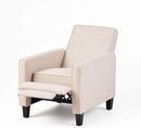 Compact Fabric Recliner Set Of 2 In Beige And Dark Brown