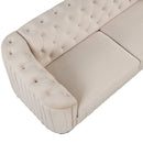 Modern Velvet Upholstered 3-Piece Sofa Set with Rubber Wood Legs in Beige