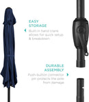 7.5ft Navy Patio Umbrella Tilt Crank Steel Pole Outdoor