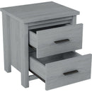 4-Pieces Bedroom Sets Queen Size Vintage Wooden Bed Frame with 2 Nightstands and 1 Dresser,Light Gray