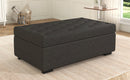 Convertible Ottoman Sleeper with Memory Mattress and Tufted Design, Folding Sofa Bed, Dark Gray Linen, 49.6 Inches