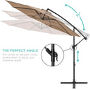 10 Ft Offset Patio Umbrella With Easy Tilt Adjustment And 8 Ribs Polyester Shade For Backyard Poolside