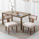 Mid Century Modern Armless Dining Chairs Beige Tone