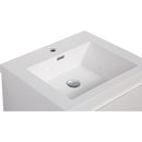 24" Floating Bathroom Vanity with Sink, Modern Wall-Mounted Bathroom Storage Vanity Cabinet with Resin Top Basin and Soft Close Drawers, Glossy White