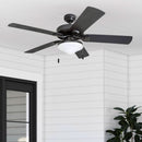 Belmar 52 Inch Bronze Damp Rated Ceiling Fan LED Light