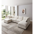 130' Inch Modular Sectional Sofa, Linen Fabric Couch Set with Convertible Ottoman,U shaped sofa,comfortable,Freely Combinable Sofa for Living Room, Apartment, Office,Beige, 3 Colors