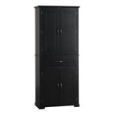 Bathroom Storage Cabinet with Doors and Drawer, Multiple Storage Space, Adjustable Shelf, Black (Old Sku:WF308204AAB)