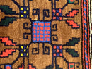 Small Persian Baluchi Rug, Tribal Rug, Brown, Multicolor