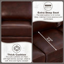 3 Piece Faux Leather Sofa Set With Storage In Burgundy Mid Century Modern Living Room