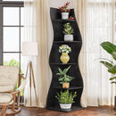 White 5 Tier Corner Shelf Wall Bookcase For Small Spaces