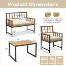 4 Piece Patio Dining Set With 47 Inch Acacia Table