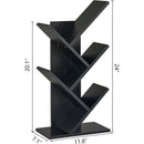 4 Tier Tree Bookshelf Floor Standing Bookcase Home