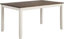 Seven Piece Rectangular Dining Table Set Two Tone Finish