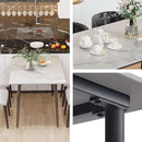 32 Inch Sintered Stone Dining Table With Black Legs
