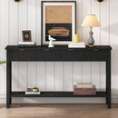 U_STYLE Contemporary High-Quality Entryway Console Table with 4  Spacious Drawersm,1 Practical Bottom ShelfLong Legs, for Hallway, Foyer