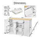 53 inch Large Kitchen Island with Trash Can Storage Cabinet, Islands Table with Drawer  and Adjustable Shelves, Breakfast Bar Cabinet for 13 Gallon Garbage Bin, White & Oak