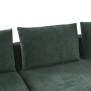 Elegant Chenille L-Shaped Sofa with Wooden Storage Compartment, Green, 93.7 Inches