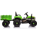 Ride on Tractor with Trailer,24V Battery Powered Electric Tractor Toy, 200wx2motor 1.86-4.97MPH/Remote Control,electric car for kids,Three speed adjustable,USB,MP3, Bluetooth,LED light, safety belt.