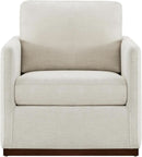 Swivel Linen Accent Armchair Mid Century Modern 360 Swivel