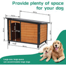 46"Dog House Outdoor & Indoor Wooden Dog Kennel for Winter with Raised Feet Weatherproof for Large Dogs(Gold red and black)PVC waterproof roof(L)