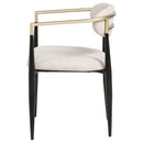 Bradbury Fabric Upholstered Dining Arm Chair Beige (Set of 2)