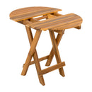 OUTDOOR RECLINER SIDE TABLE SET - COMES WITH 2 INCH CUSHION AND ADJUSTABLE BACKREST CHAISE LOUNGE WITH WHEEL & FOLDABLE AND ADJUSTABLE ACACIA WOOD SIDE TABLE FOR POOLSIDE PORCH