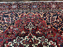 Rare Persian Bakhtiari Rug 10x13, Red, Semi Antique, Large Persian Carpet, Handmade