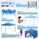 Ainfox 10x10 Pop up Canopy Tent with One Push Setup and Sidewalls,Instant Outdoor Shade Gazebos with Weighted Sandbags
