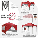 Ainfox 12ftx12ft Pop Up Canopy Tent with 4 Sidewalls One Push Tent Canopy with Wheeled Carry Bag, 8 Stakes and 4 Ropes