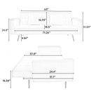 Elegant Green Teddy Fleece Sofa Bed with Two Charming Throw Pillows, Metal Legs, 71.7 Inches