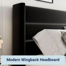 King Size Black Velvet Storage Bed With Hydraulic Lift