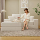 Beige Modular Sectional Sofa With Reversible Chaise