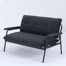 Modern Black Metal Frame Sofa with Sponge Filling for Compact Spaces and Versatile Use