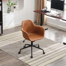Mid-Century Modern Office Chair,Rolling Swivel Height Adjustable Ergonomic Chair with Frame/Arms, Back Support Home Desk Chair for Living Room,Studying (Brown)