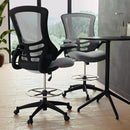 Kelista Mid Back Swivel Office Chair With Height Adjustable Dark Gray Mesh